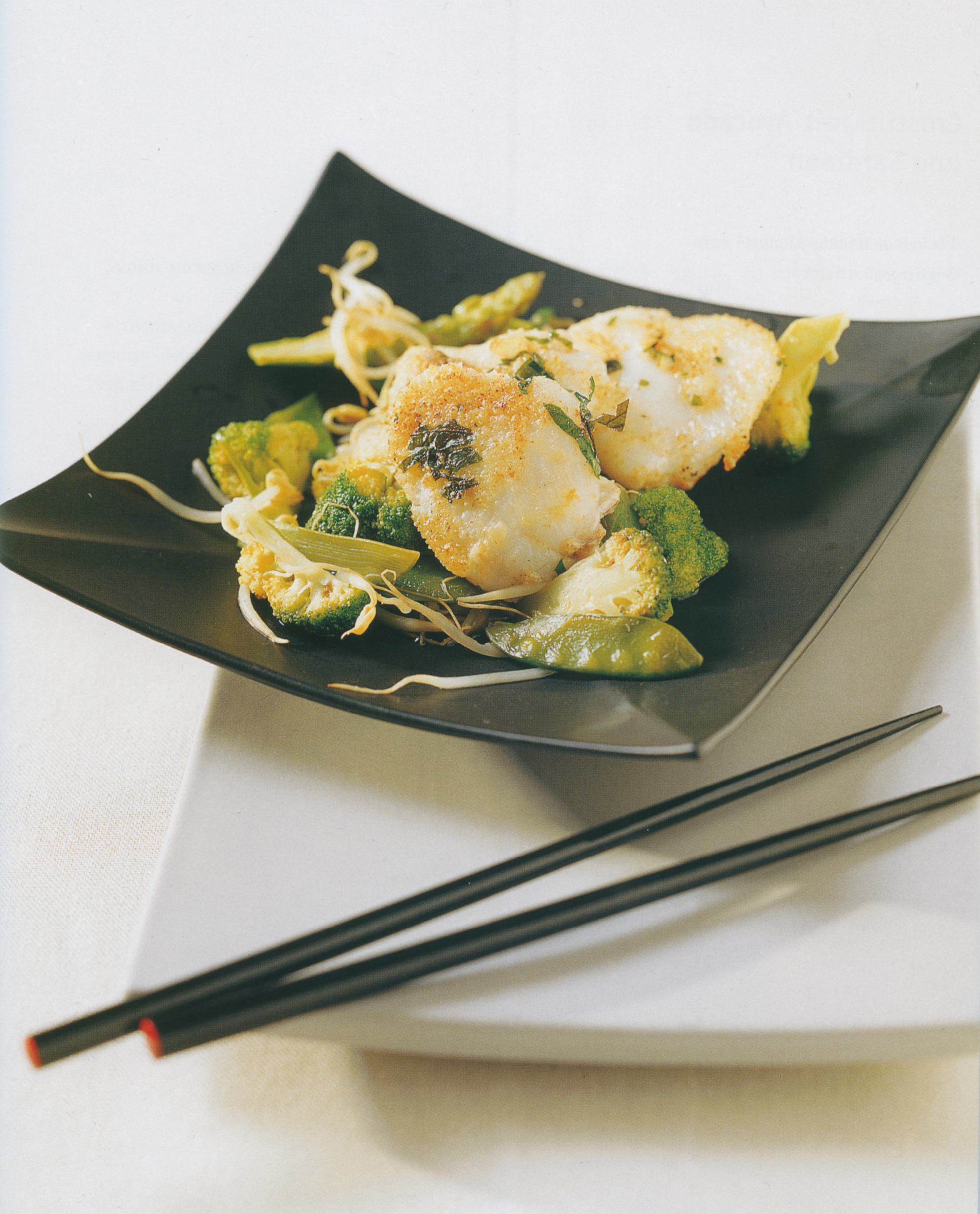 Kabeljau auf grünem Gemüse