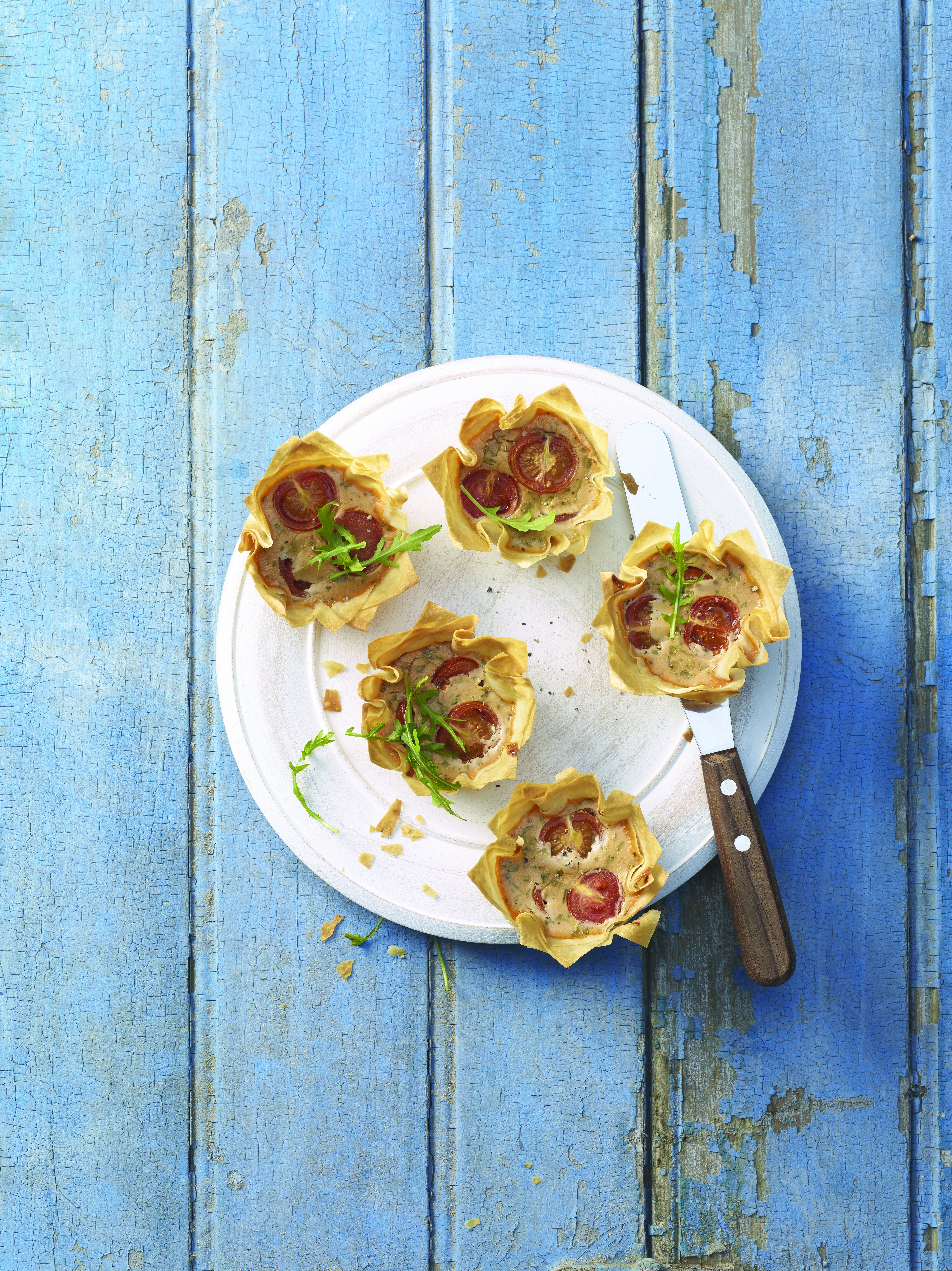 Strudeltörtchen Tomaten und Rucola