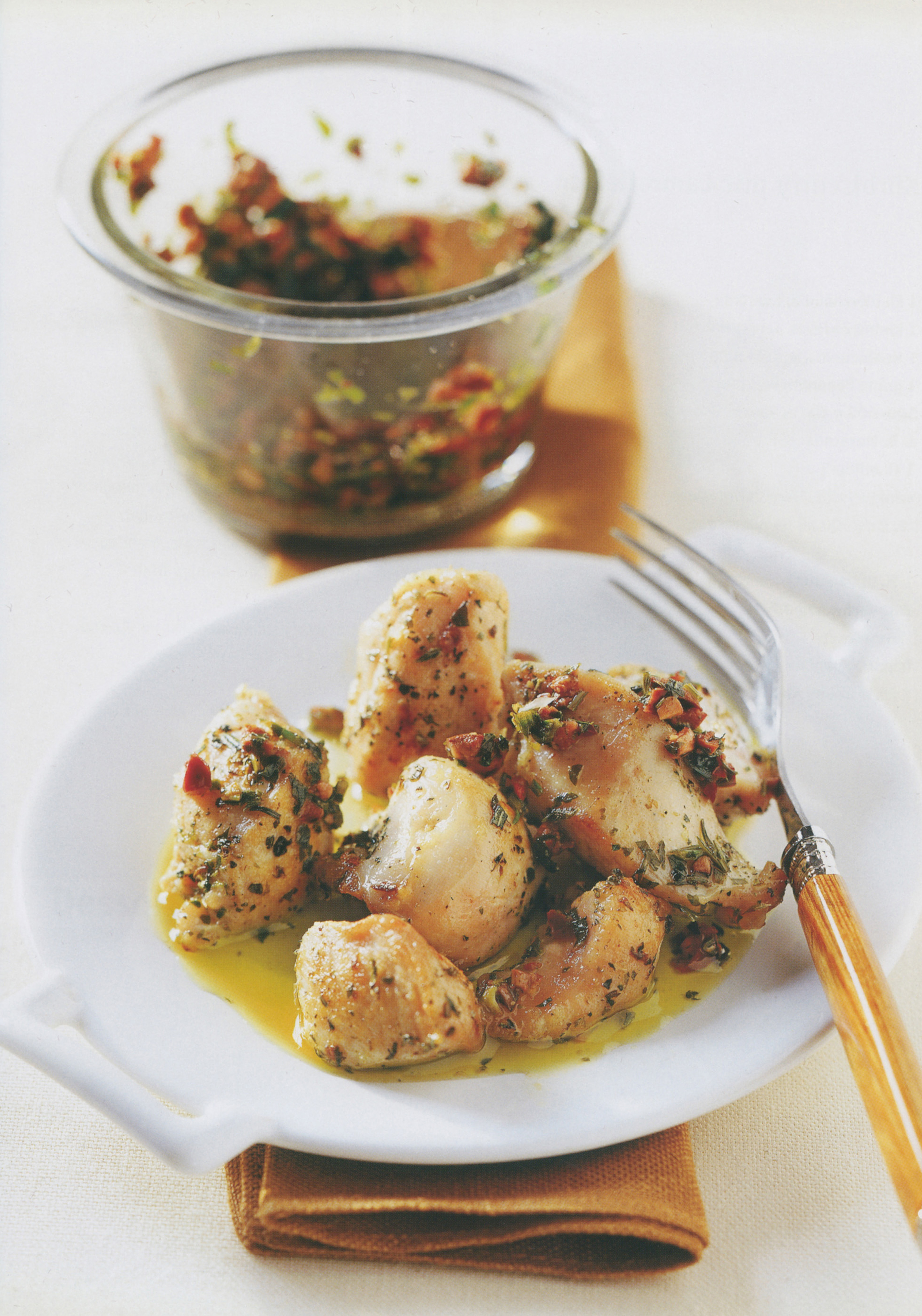 Kaninchenfleisch an Zitronensauce