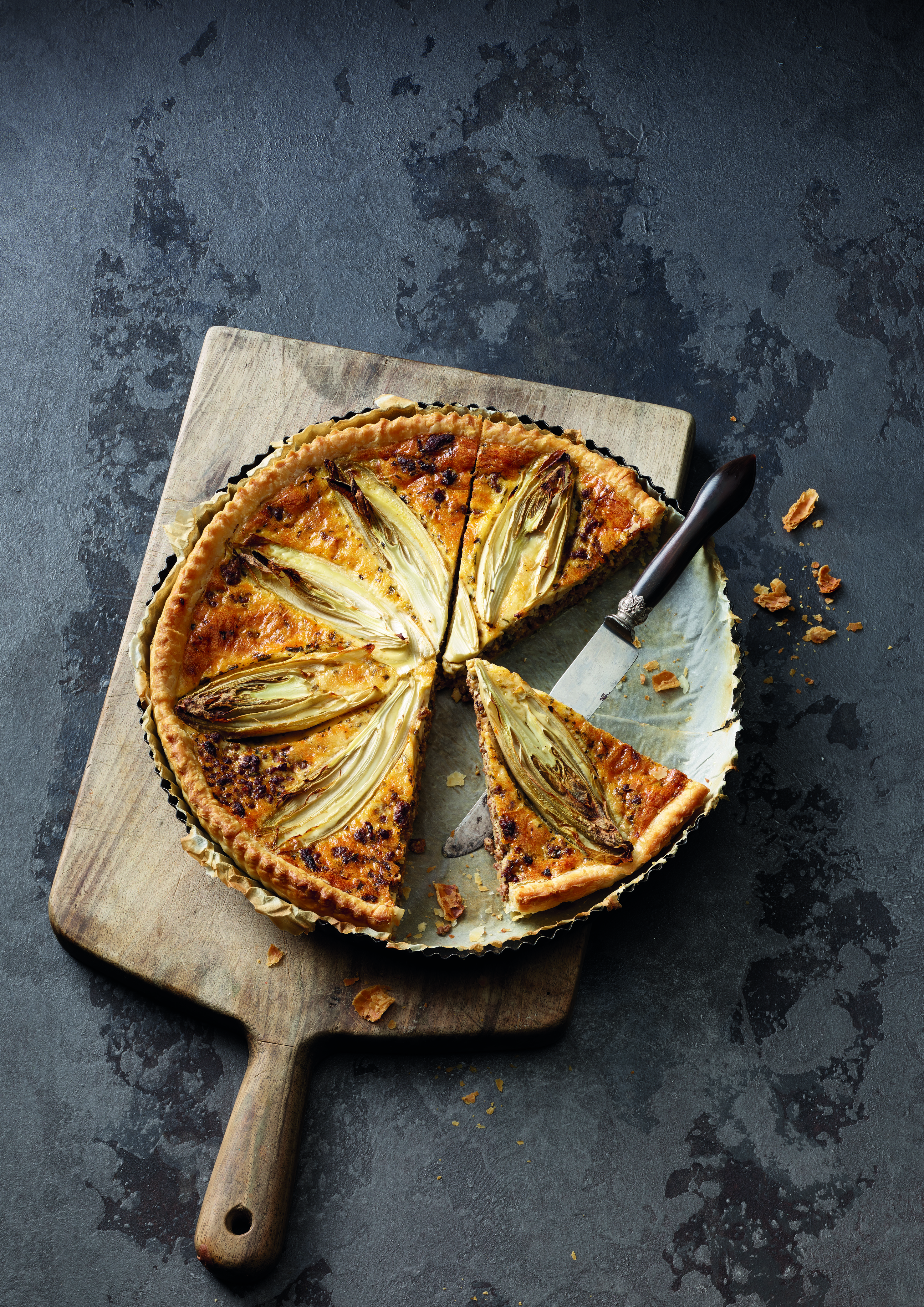 Quiche mit Hackfleisch und Chicorée